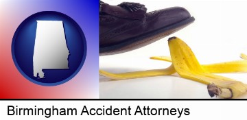 a slip-and-fall accident about to happen in Birmingham, AL