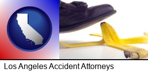 Los Angeles, California - a slip-and-fall accident about to happen
